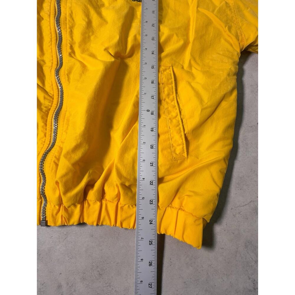 Vintage Disneyland Mickey Mouse Jacket Hooded Nylon Spell Out Yellow Lined Large - Picture 3 of 6